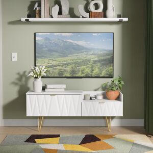 Ready Assembled 2 U Dallas 2 Drawer Coffee TV Unit (Ready Assembled) in White White Ready Assembled 2 U Dallas 2 Drawer Coffee TV Unit (Ready Assembled) in White White