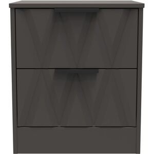 Ready Assembled 2 U Washington 2 Drawer Bedside Cabinet (Ready Assembled) in Dark Grey Dark Grey Ready Assembled 2 U Washington 2 Drawer Bedside Cabinet (Ready Assembled) in Dark Grey Dark Grey