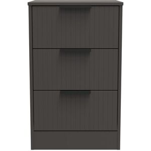 Ready Assembled 2 U Denver 3 Drawer Bedside Cabinet (Ready Assembled) in Dark Grey Dark Grey Ready Assembled 2 U Denver 3 Drawer Bedside Cabinet (Ready Assembled) in Dark Grey Dark Grey