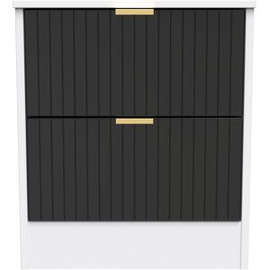 Ready Assembled 2 U Denver 2 Drawer Bedside Cabinet (Ready Assembled) in Black Black Ready Assembled 2 U Denver 2 Drawer Bedside Cabinet (Ready Assembled) in Black Black