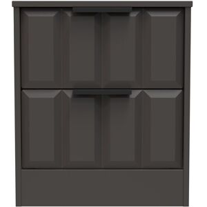 Ready Assembled 2 U Seattle 2 Drawer Bedside Cabinet (Ready Assembled) in Dark Grey Dark Grey Ready Assembled 2 U Seattle 2 Drawer Bedside Cabinet (Ready Assembled) in Dark Grey Dark Grey