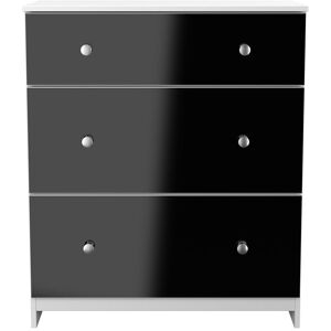 Ready Assembled 2 U Newlyn 3 Drawer Deep Chest (Ready Assembled) in Black Black Ready Assembled 2 U Newlyn 3 Drawer Deep Chest (Ready Assembled) in Black Black