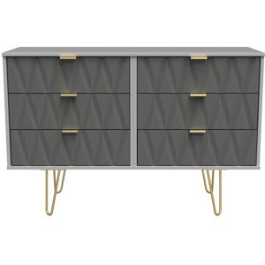 Ready Assembled 2 U Dallas 6 Drawer Wide Chest (Ready Assembled) in Mid Grey Mid Grey Ready Assembled 2 U Dallas 6 Drawer Wide Chest (Ready Assembled) in Mid Grey Mid Grey