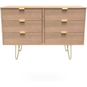 Ready Assembled 2 U Bexley 6 Drawer Wide Chest (Ready Assembled) in Light Oak Light Oak Ready Assembled 2 U Bexley 6 Drawer Wide Chest (Ready Assembled) in Light Oak Light Oak