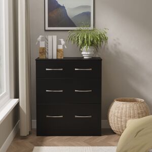 Ready Assembled 2 U Hampshire 3 Drawer Deep Chest (Ready Assembled) in Black Black Ready Assembled 2 U Hampshire 3 Drawer Deep Chest (Ready Assembled) in Black Black
