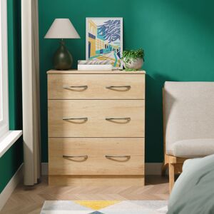 Ready Assembled 2 U Hampshire 3 Drawer Deep Chest (Ready Assembled) in Light Brown Light Brown Ready Assembled 2 U Hampshire 3 Drawer Deep Chest (Ready Assembled) in Light Brown Light Brown