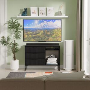 Ready Assembled 2 U Menai 3 Drawer TV Unit (Ready Assembled) in Black Black Ready Assembled 2 U Menai 3 Drawer TV Unit (Ready Assembled) in Black Black