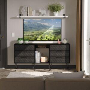 Ready Assembled 2 U Islay 6 Drawer Sideboard (Ready Assembled) in Black Black Ready Assembled 2 U Islay 6 Drawer Sideboard (Ready Assembled) in Black Black