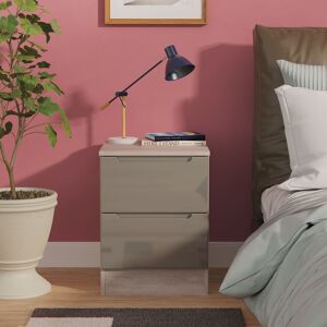 Ready Assembled 2 U Lucca 2 Drawer Bedside Cabinet (Ready Assembled) in Grey Grey Ready Assembled 2 U Lucca 2 Drawer Bedside Cabinet (Ready Assembled) in Grey Grey
