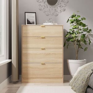 Ready Assembled 2 U Denver 4 Drawer Deep Chest (Ready Assembled) in Light Oak Size: Medium Light Oak Medium Ready Assembled 2 U Denver 4 Drawer Deep Chest (Ready Assembled) in Light Oak Size: Medium Light Oak Medium