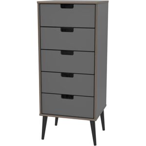 Ready Assembled 2 U Taiwan 5 Drawer Bedside (Ready Assembled) in Dark Grey Size: Medium Dark Grey Medium Ready Assembled 2 U Taiwan 5 Drawer Bedside (Ready Assembled) in Dark Grey Size: Medium Dark Grey Medium
