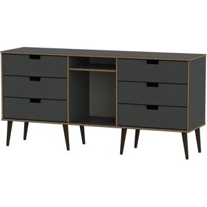 Ready Assembled 2 U Taiwan 6 Drawer Sideboard (Ready Assembled) in Dark Grey Size: Large Dark Grey Large Ready Assembled 2 U Taiwan 6 Drawer Sideboard (Ready Assembled) in Dark Grey Size: Large Dark Grey Large
