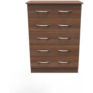 Ready Assembled 2 U Hampshire 5 Drawer Chest (Ready Assembled) in Walnut Walnut Ready Assembled 2 U Hampshire 5 Drawer Chest (Ready Assembled) in Walnut Walnut