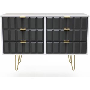 Ready Assembled 2 U Metro 6 Drawer Wide Chest (Ready Assembled) in Dark Grey Dark Grey Ready Assembled 2 U Metro 6 Drawer Wide Chest (Ready Assembled) in Dark Grey Dark Grey