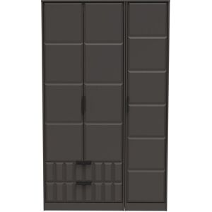 Ready Assembled 2 U Seattle Triple Wardrobe with 2 Drawers (Ready Assembled) in Dark Grey Dark Grey Ready Assembled 2 U Seattle Triple Wardrobe with 2 Drawers (Ready Assembled) in Dark Grey Dark Grey