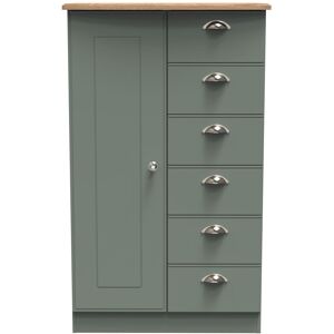 Ready Assembled 2 U Albert 1 Door 5 Drawer Childrens Wardrobe (Ready Assembled) in Pale Green Pale Green Ready Assembled 2 U Albert 1 Door 5 Drawer Childrens Wardrobe (Ready Assembled) in Pale Green Pale Green