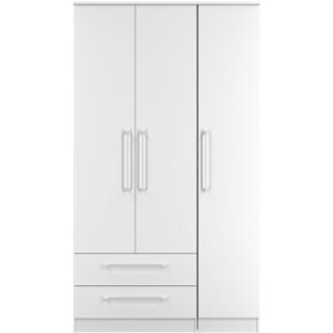 Ready Assembled 2 U Gloucester Triple Wardrobe with 2 Drawers (Ready Assembled) in White White Ready Assembled 2 U Gloucester Triple Wardrobe with 2 Drawers (Ready Assembled) in White White