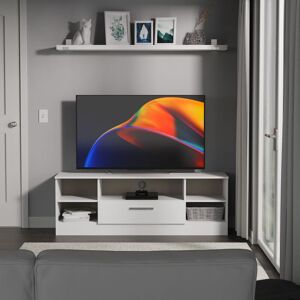 Ready Assembled 2 U Trent Wide 1 Drawer TV & Media Unit (Ready Assembled) in White White Ready Assembled 2 U Trent Wide 1 Drawer TV & Media Unit (Ready Assembled) in White White