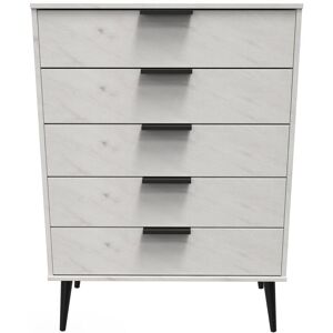 Ready Assembled 2 U Fuji 5 Drawer Chest (Ready Assembled) in Off-White Off-White Ready Assembled 2 U Fuji 5 Drawer Chest (Ready Assembled) in Off-White Off-White