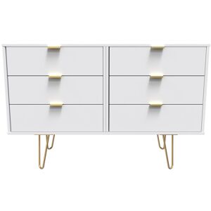 Ready Assembled 2 U Fuji 6 Drawer Wide Chest (Ready Assembled) in White White Ready Assembled 2 U Fuji 6 Drawer Wide Chest (Ready Assembled) in White White