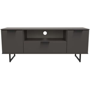 Ready Assembled 2 U Fuji 2 Door 1 Drawer Wide TV Unit (Ready Assembled) in Dark Grey Dark Grey Ready Assembled 2 U Fuji 2 Door 1 Drawer Wide TV Unit (Ready Assembled) in Dark Grey Dark Grey