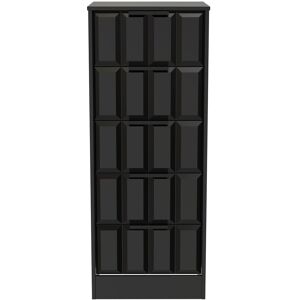 Ready Assembled 2 U Seattle 5 Drawer Tall Bedside (Ready Assembled) in True Black True Black Ready Assembled 2 U Seattle 5 Drawer Tall Bedside (Ready Assembled) in True Black True Black