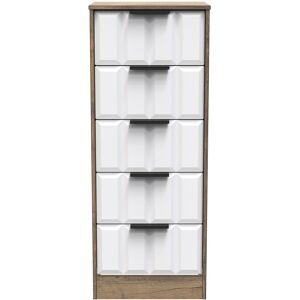 Ready Assembled 2 U Seattle 5 Drawer Tall Bedside (Ready Assembled) in Dark Brown Dark Brown Ready Assembled 2 U Seattle 5 Drawer Tall Bedside (Ready Assembled) in Dark Brown Dark Brown