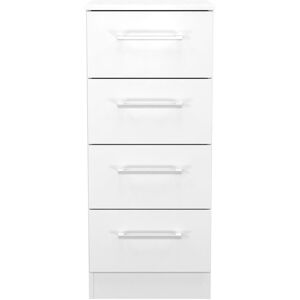 Ready Assembled 2 U Gloucester 4 Drawer Tall Bedside (Ready Assembled) in White White Ready Assembled 2 U Gloucester 4 Drawer Tall Bedside (Ready Assembled) in White White