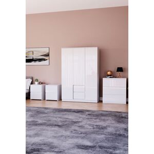 Home Discount Vida Designs Glinton 4 Piece Bedroom Set Storage Furniture (2 Drawer Bedside Chest x2, 3 Drawer Chest, 3 Door 2 Drawer Wardrobe) White Home Discount Vida Designs Glinton 4 Piece Bedroom Set Storage Furniture (2 Drawer Bedside Chest x2, 3 Drawer Chest, 3 Door 2 Drawer Wardrobe) White