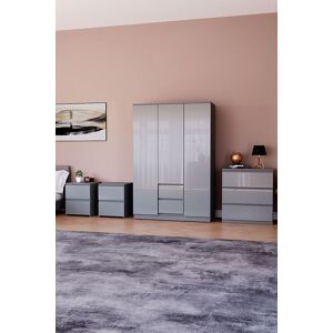Home Discount Vida Designs Glinton 4 Piece Bedroom Set Storage Furniture (2 Drawer Bedside Chest x2, 3 Drawer Chest, 3 Door 2 Drawer Wardrobe) in Grey Grey Home Discount Vida Designs Glinton 4 Piece Bedroom Set Storage Furniture (2 Drawer Bedside Chest x2, 3 Drawer Chest, 3 Door 2 Drawer Wardrobe) in Grey Grey
