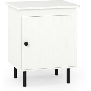 Costway 2-Tier Nightstand Modern Bedside Table with Single Door Cabinet in White White Costway 2-Tier Nightstand Modern Bedside Table with Single Door Cabinet in White White