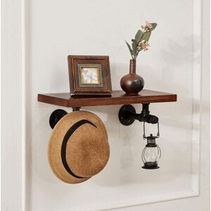 Living and Home 1 Piece Industrial Style Wall-Mounted Shelf Bracket Accessory in Black Black Living and Home 1 Piece Industrial Style Wall-Mounted Shelf Bracket Accessory in Black Black