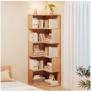 Living and Home 6/5/4-Tier L-shaped Corner Bookshelf Wooden Storage Rack Bookcase Holder Organizer in Natural Size: Small Natural S Living and Home 6/5/4-Tier L-shaped Corner Bookshelf Wooden Storage Rack Bookcase Holder Organizer in Natural Size: Small Natural S