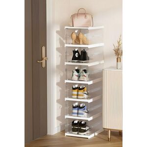 H&O Direct 6-Tier Transparent Foldable Shoe Storage Box in Clear Clear H&O Direct 6-Tier Transparent Foldable Shoe Storage Box in Clear Clear