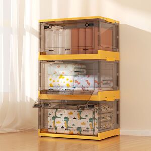 Living and Home Visual Folding Storage Box Wardrobe with Wheels for Home Organizer 49cm W in Black Black Living and Home Visual Folding Storage Box Wardrobe with Wheels for Home Organizer 49cm W in Black Black