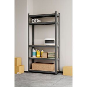 Living and Home 5-Tier Heavy Duty Metal Storage Shelving Unit with Wood Shelves for Garage, Warehouse & Workshop in Grey Size: 180 cm x 90 cm Grey 180 cm x 90 cm Living and Home 5-Tier Heavy Duty Metal Storage Shelving Unit with Wood Shelves for Garage, Warehouse & Workshop in Grey Size: 180 cm x 90 cm Grey 180 cm x 90 cm