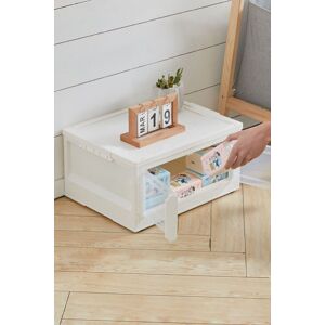 Living and Home Stackable Foldable Plastic Storage Box with Lids 2 Doors in White White Living and Home Stackable Foldable Plastic Storage Box with Lids 2 Doors in White White