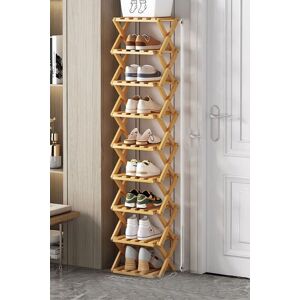 H&O Direct 9-Tier Bamboo Folding Shoe Rack in Light Bronze Light Bronze H&O Direct 9-Tier Bamboo Folding Shoe Rack in Light Bronze Light Bronze
