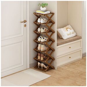 H&O Direct 7-Tier Bamboo Folding Shoe Rack in Dark Brown Dark Brown H&O Direct 7-Tier Bamboo Folding Shoe Rack in Dark Brown Dark Brown