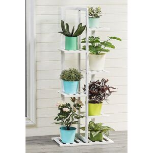 Living and Home 6-Tier Wooden Rustic Potted Vintage Plant Stand Rack Decorative Display Shelf in White White Living and Home 6-Tier Wooden Rustic Potted Vintage Plant Stand Rack Decorative Display Shelf in White White