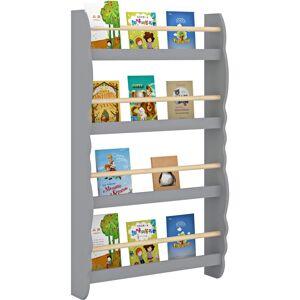 Xample Kids Bookcase Wall Shelf, 4 Tier Children's Bookshelf Storage Display Rack in Grey Grey Xample Kids Bookcase Wall Shelf, 4 Tier Children's Bookshelf Storage Display Rack in Grey Grey