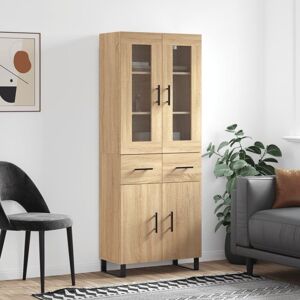 Berkfield Home Highboard Sonoma Oak 69.5x34x180 cm Engineered Wood in Brown Brown 69.5x34x180 cm Berkfield Home Highboard Sonoma Oak 69.5x34x180 cm Engineered Wood in Brown Brown 69.5x34x180 cm