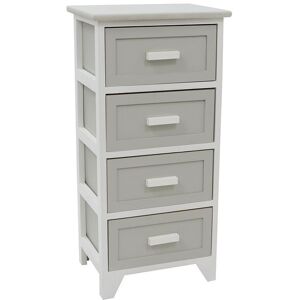JVL Abingdon 4 Drawer Storage Unit - Grey & White Size: Medium Grey M JVL Abingdon 4 Drawer Storage Unit - Grey & White Size: Medium Grey M