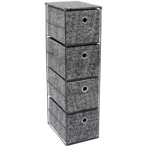 JVL Urban Paper 4 Drawer Storage Unit in Grey Grey JVL Urban Paper 4 Drawer Storage Unit in Grey Grey