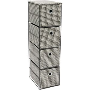 JVL Silva 4 Drawer Narrow Fabric Storage Tower Grey Grey JVL Silva 4 Drawer Narrow Fabric Storage Tower Grey Grey