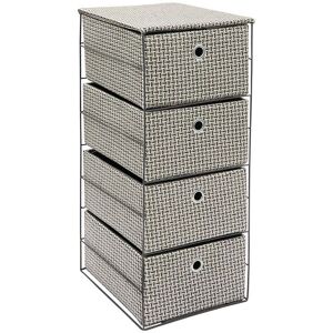 JVL Silva 4 Drawer Wide Fabric Storage Tower Grey Grey JVL Silva 4 Drawer Wide Fabric Storage Tower Grey Grey