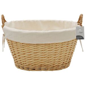 JVL Hand Woven Acacia Oval Laundry Willow Storage Basket with Lining in Gold Size: Small Gold S JVL Hand Woven Acacia Oval Laundry Willow Storage Basket with Lining in Gold Size: Small Gold S