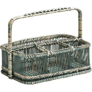 Orsina Rustic Rattan Rustic Grey Washed Rectangular Caddy Basket Grey Orsina Rustic Rattan Rustic Grey Washed Rectangular Caddy Basket Grey