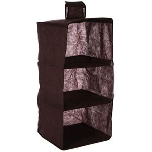 Orsina 3-Section Hanging Garment Organiser In Black, Compact Fabric Wardrobe Storage With Hook & Loop Fastening in Brown Brown Orsina 3-Section Hanging Garment Organiser In Black, Compact Fabric Wardrobe Storage With Hook & Loop Fastening in Brown Brown