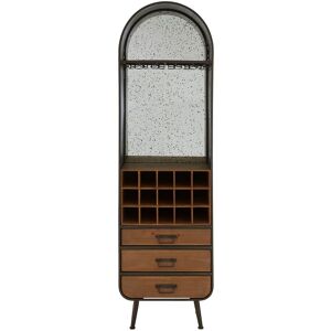 Orsina Industrial Bar Cabinet, Ample Storage Wooden Shelves, Durable Wine Storage Tall Bar Unit, Wooden Cabinet in Brown Brown Orsina Industrial Bar Cabinet, Ample Storage Wooden Shelves, Durable Wine Storage Tall Bar Unit, Wooden Cabinet in Brown Brown